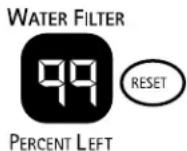 THERMADOR KBUIT4255E - Estado del filtro de agua y reajuste - 1