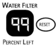 THERMADOR KBUIT4255E - État et réinitialisation du filtre à eau - 1