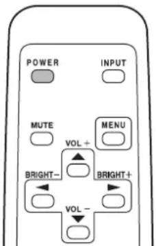 POWER INPUT MUTE MENU VOL+ BRIGHT- BRIGHT+ VOL-