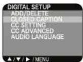 Dynex DXR13TV - To turn on closed captions (digital mode): - 2