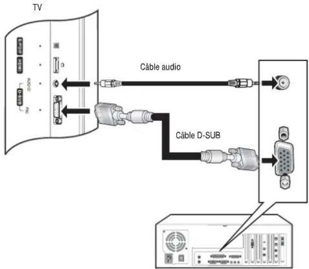 INSIGNIA NSLCD32FS - Pour connecter et lore une video a partir d'un ordinateur : - 1