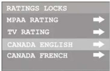 INSIGNIA NSF24TV - To set up Canadian English ratings: - 3