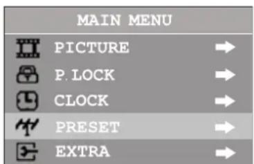 INSIGNIA NSF24TV - To enter the clock menu: - 1