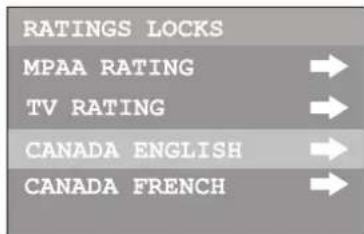 INSIGNIA NSF24TV - Pour configurer les classifications du Canada anglophone : - 3