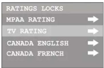INSIGNIA NSF24TV - To set up TV ratings: - 3