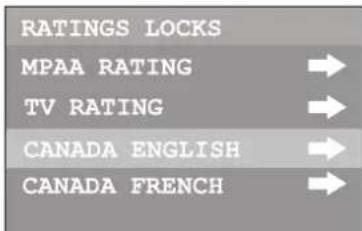INSIGNIA NSF27TV - To set up Canadian French ratings: - 3