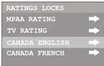 INSIGNIA NSF27TV - To set up Canadian English ratings: - 3