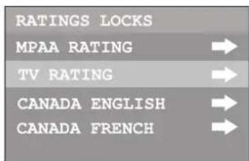 INSIGNIA NSF27TV - To set up TV ratings: - 3
