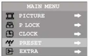 INSIGNIA NSF27TV - To enter the clock menu: - 1