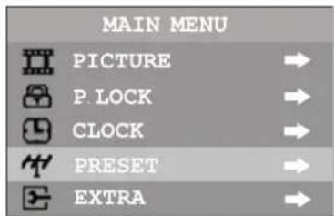 INSIGNIA NSF27TV - Pour acceder au menu de l'horloge : - 1