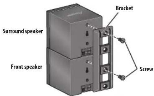 PIONEER HTS570 - Stack the speakers and fix with the brackets. - 3