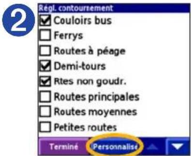 GARMIN iQue 3000 - Affichage et modification des contournements - 2