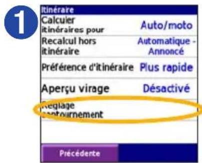 GARMIN iQue 3000 - Affichage et modification des contournements - 1