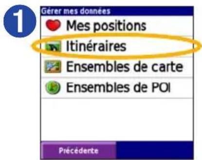 GARMIN iQue 3000 - Ouverture d'un itinéraire enregistré - 1