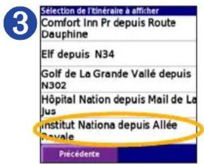 GARMIN iQue 3000 - Ouverture d'un itinéraire enregistré - 3