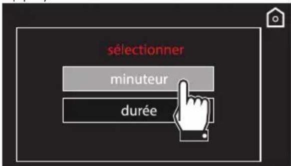 sélectionner minuteur durée