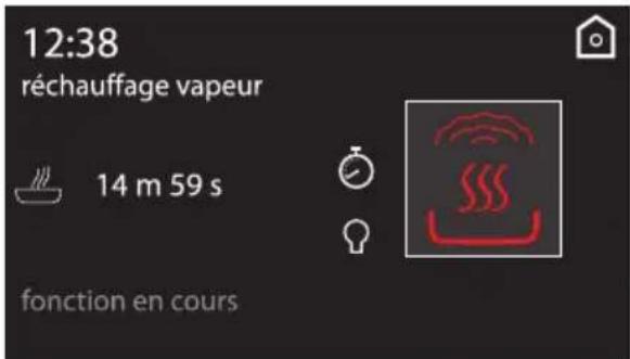 12:38 Réchauffage vapeur 14 min 59 s Fonction en cours