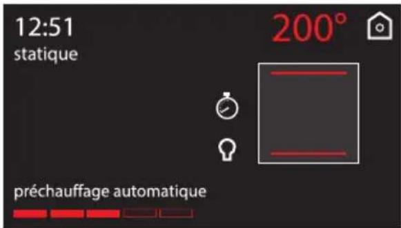 12:51 statique 200° préchauffage automatique