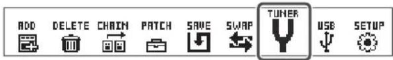 ZOOM G5n - ■ Ouverture de l'écran MENU TUNER (menu accordeur). - 3