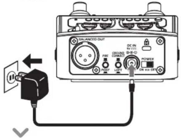 ZOOM AC2 - ■ Alimentation par adaptateur secteur - 1