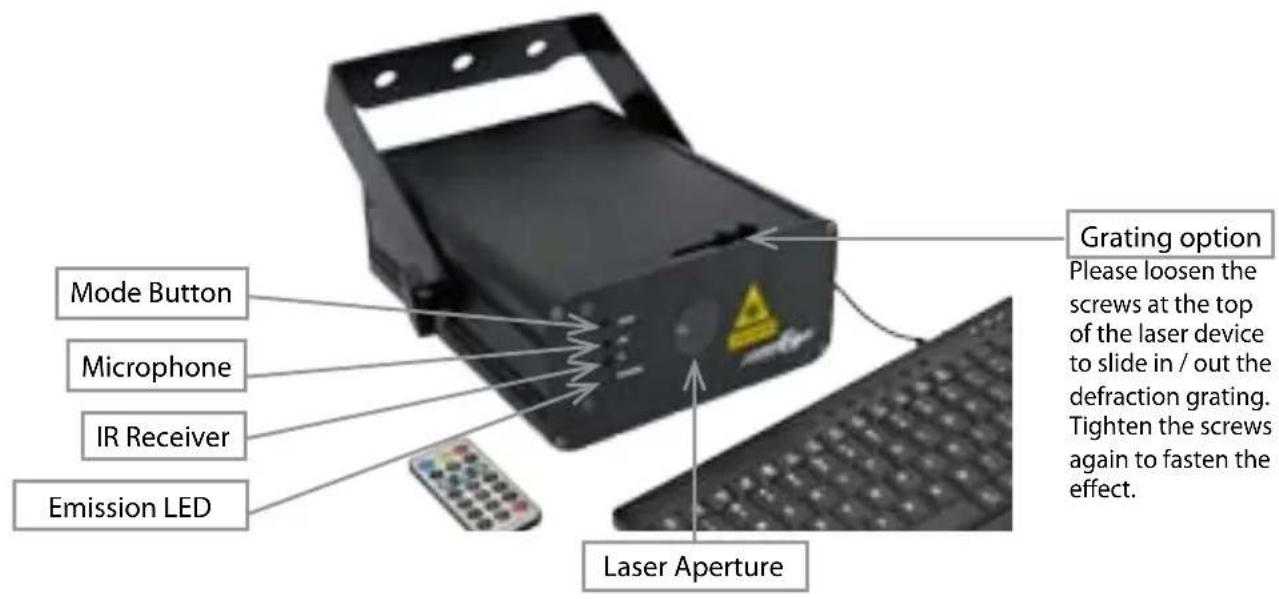 Laserworld EL500RGB KeyTex - Warnings, device connections &amp; setting options - 2