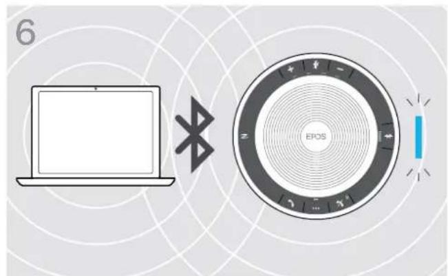 SENNHEISER EXPAND SP 30 - D: Connecter le dongle Bluetooth® à un ordinateur et appairer le Speakerphone - 6