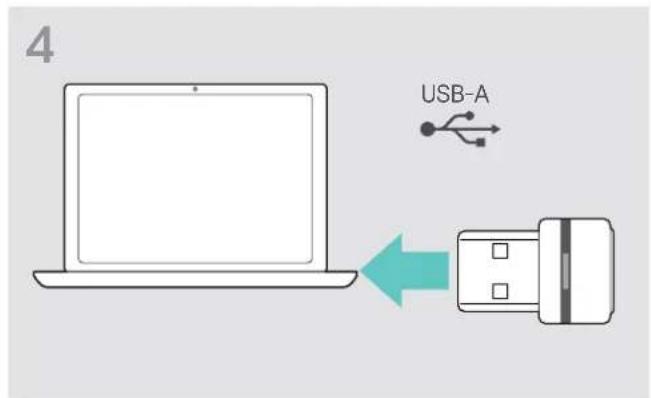 SENNHEISER EXPAND SP 30 - D: Connecter le dongle Bluetooth® à un ordinateur et appairer le Speakerphone - 4