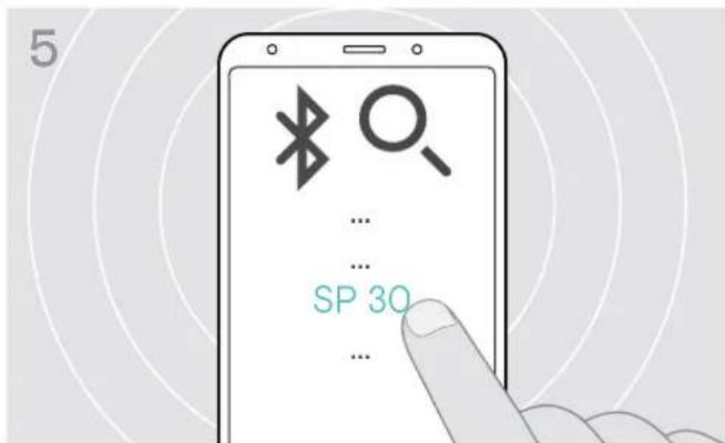 SENNHEISER EXPAND SP 30 - C: Appairer le Speakerphone et un apparéil mobile via Bluetooth® - 5