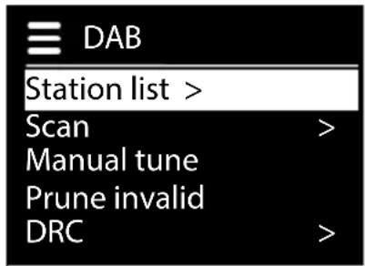MEDION P85295 (MD 88295) - Menu principal en mode Radio DAB - 1
