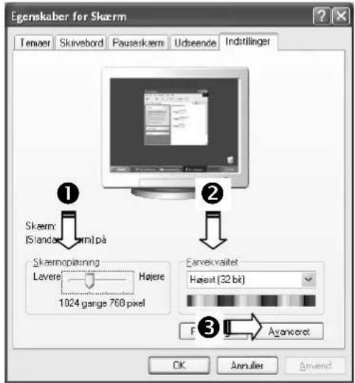 MEDION Akoya P54160 (MD 20360) - Monitorindstillinger under Windows XP - 1