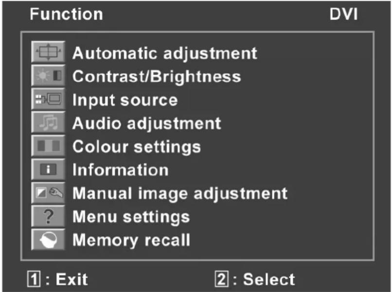 MEDION Akoya P54160 (MD 20360) - Het OSD-menu - 1