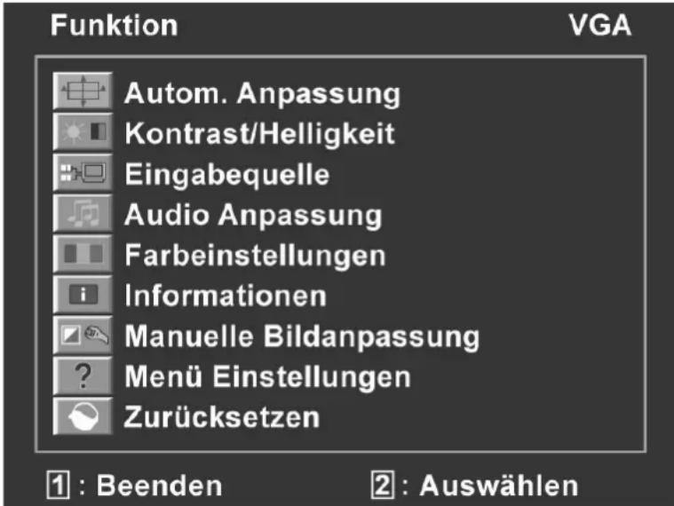 MEDION Akoya P54160 (MD 20360) - Das OSD-Menü - 1