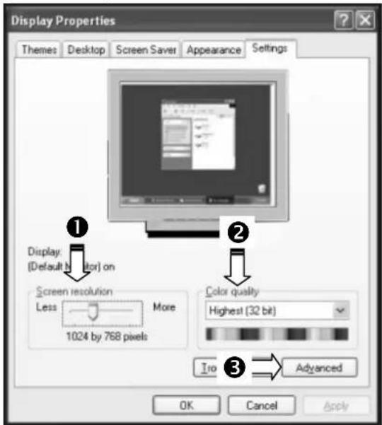 MEDION Akoya X57005 (MD 21147) - Monitor settings under Windows XP - 1