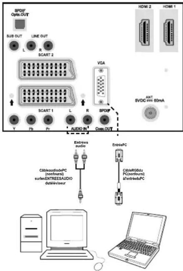 MEDION LIFE P14010 (MD 30314) - Connexion du téléviseur LCD à un PC - 1