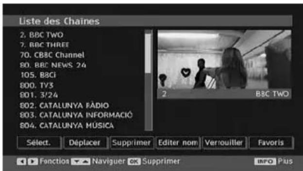 MEDION LIFE P14010 (MD 30314) - Supprimer des chaînes dans le tableau des programmes - 1