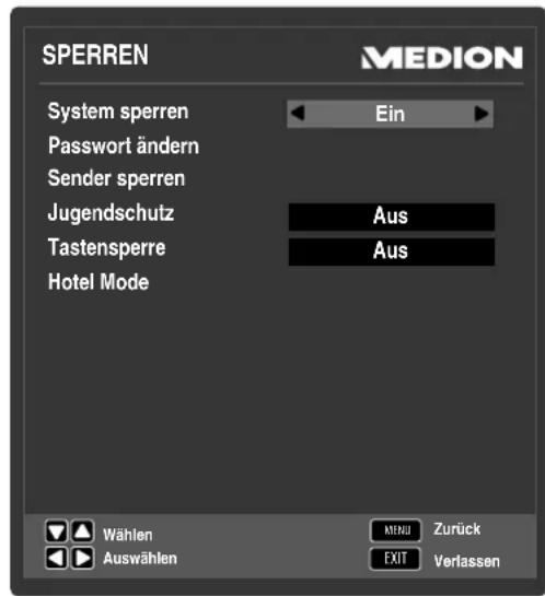 MEDION LIFE P18107 (MD 31161) - Menu SPERREN - 1