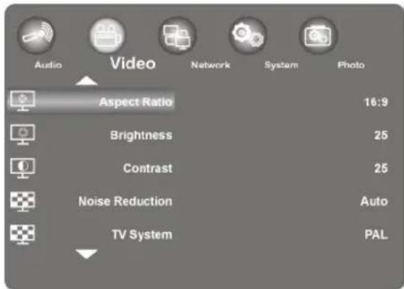 MEDION E85016 (MD 86209) - Menu « video - 1