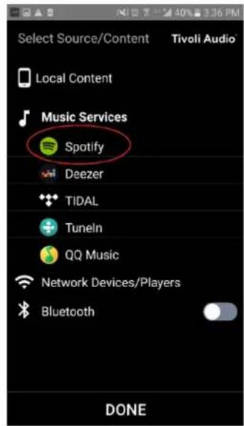 TIVOLI AUDIO Cube - Ajustes de configuración de grupo – Selección de una fuente de música - 2