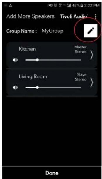 TIVOLI AUDIO Cube - Impostazioni di configurazione del Gruppo – Dare un nome al Gruppo - 2
