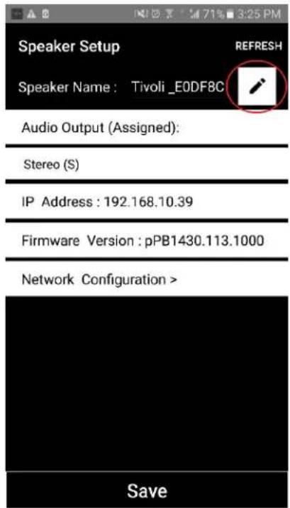 TIVOLI AUDIO Cube - Ajustes de configuración de altavoces - Nombre - 3