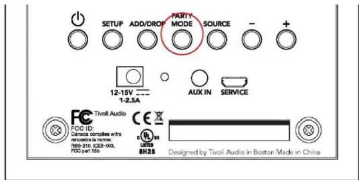 TIVOLI AUDIO Cube - Taste „Party Mode“ (Party-Modus) - 1