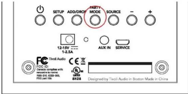 TIVOLI AUDIO Cube - Bouton Party Mode (mode fête) - 1