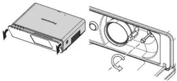 PANASONIC PTFW100NTU - Adjusting the Lens shift lever - 1