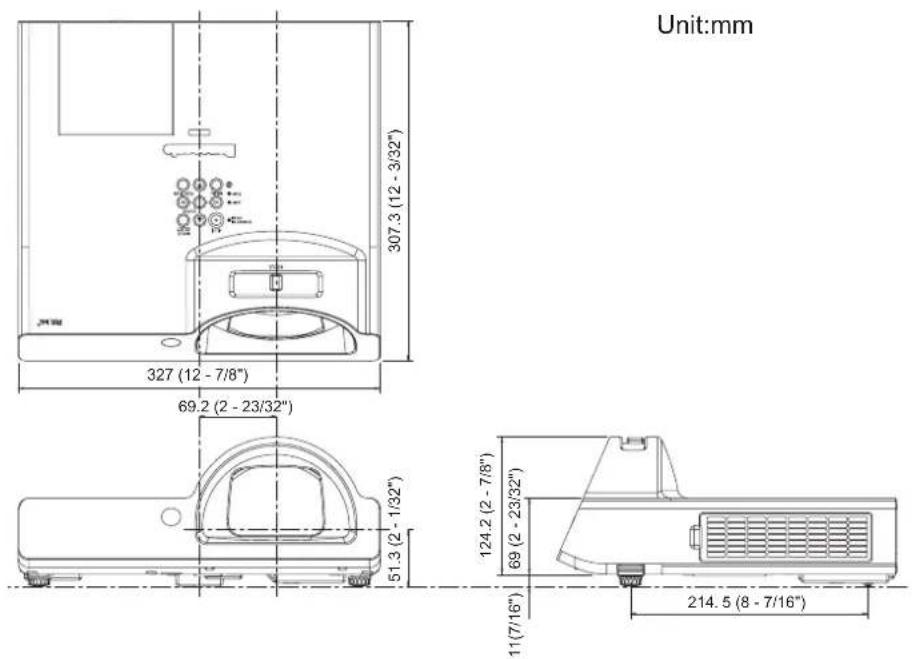 PANASONIC PTST10U - Dimensions - 1