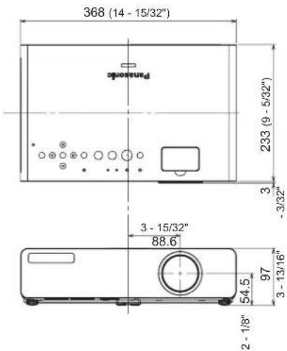 PANASONIC PTLB75U - Dimensions - 1