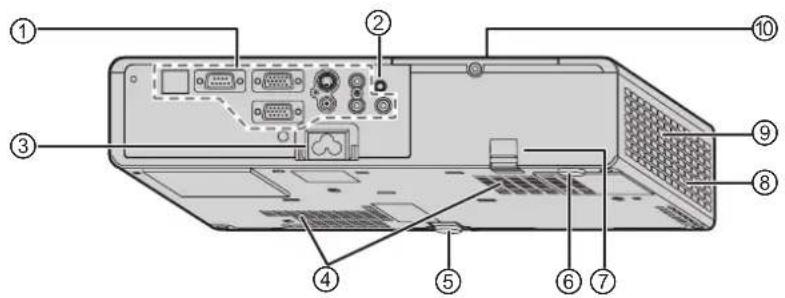 PANASONIC PTLB2U - Rear and bottom view - 1