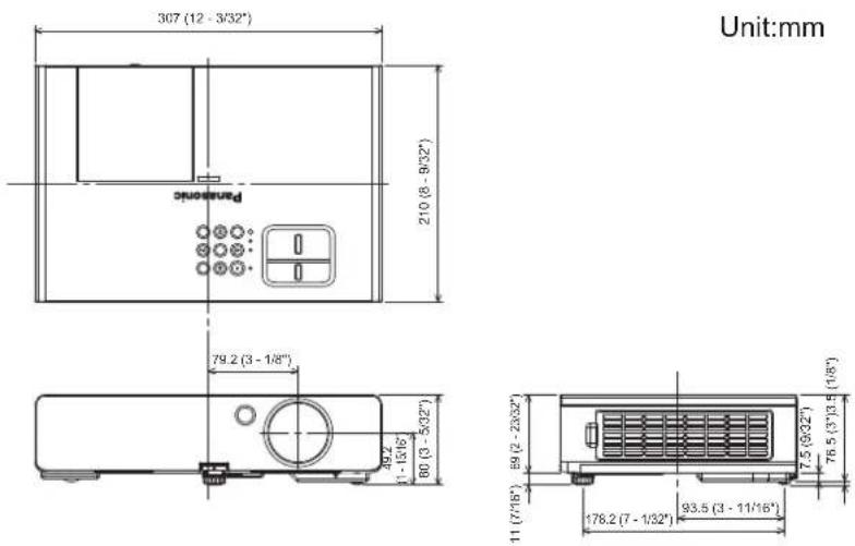 PANASONIC PTLB2U - Dimensions - 1