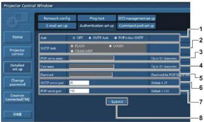 PANASONIC PTVX600 - Page [Authentication set up] - 1