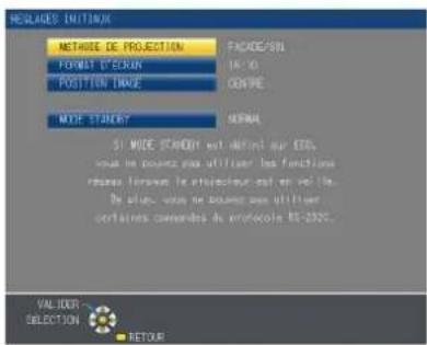 PANASONIC PTVX600 - Réglages initiaux (configuration du projecteur) - 1