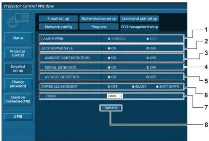 PANASONIC PTVX600 - Page [ECO management set up] - 1